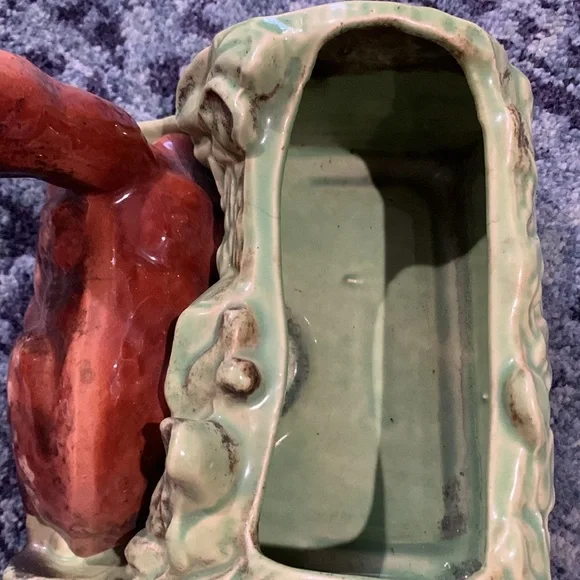 Vintage Shawnee USA 766 deer fawn w foliage planter 7” container decor